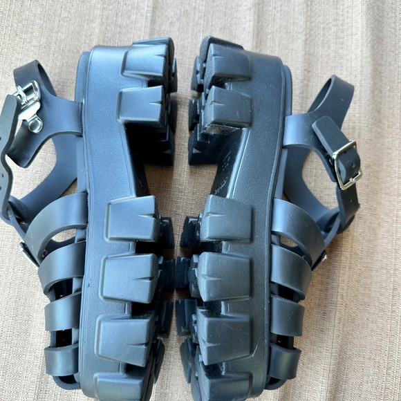 NWT PRADA BLACK MONOLITH SANDALS - Picture 3 of 6